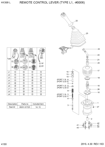REMOTE CONTROL LEVER (TYPE L1, -#0006) Hyundai HCE catalog part 31Q8-20041 Pilotventil 31Q8-21031 31Q8-20030 Joystick für R330-9S R430LC-9 Baggerteile 0